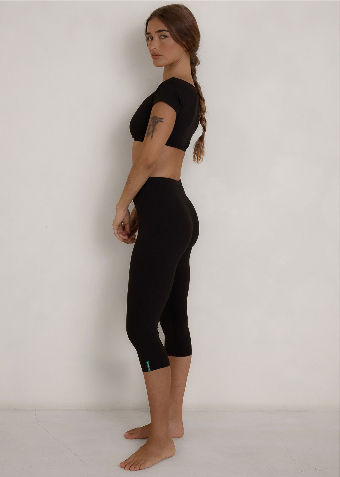 Capri Legging - Black - Organic Cotton/Bamboo