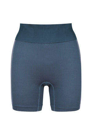
                  
                    Load image into Gallery viewer, Active Shorts - Ribbed Midi Short - Blue Two Tone
                  
                