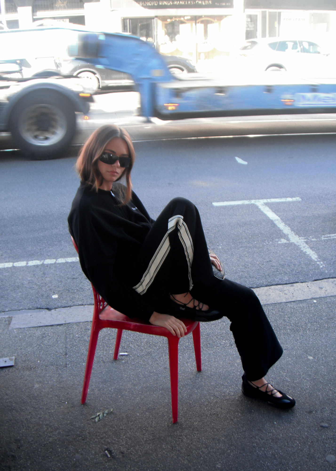 Side Stripe Trackpant - Black