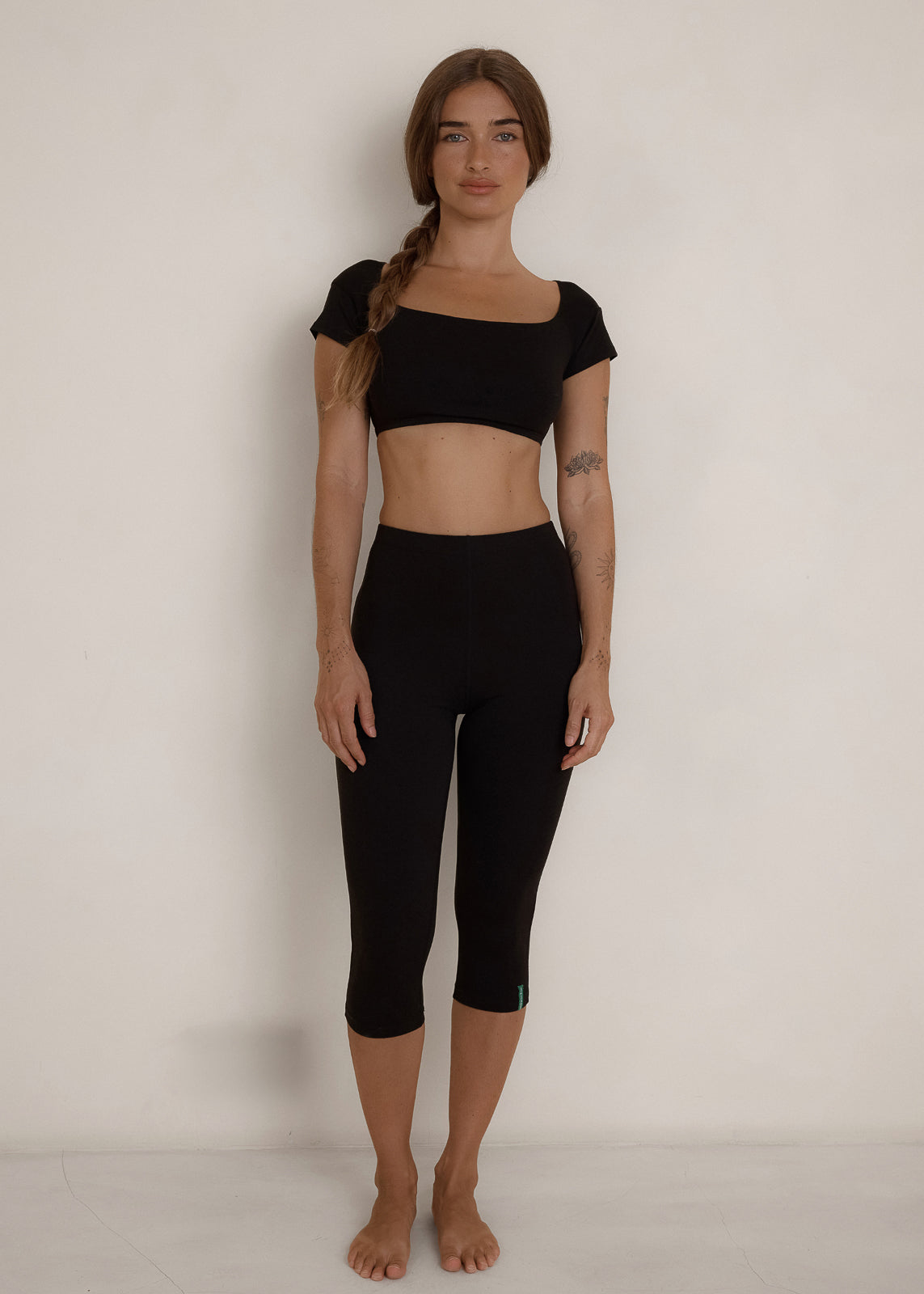 Capri Legging - Black - Organic Cotton/Bamboo