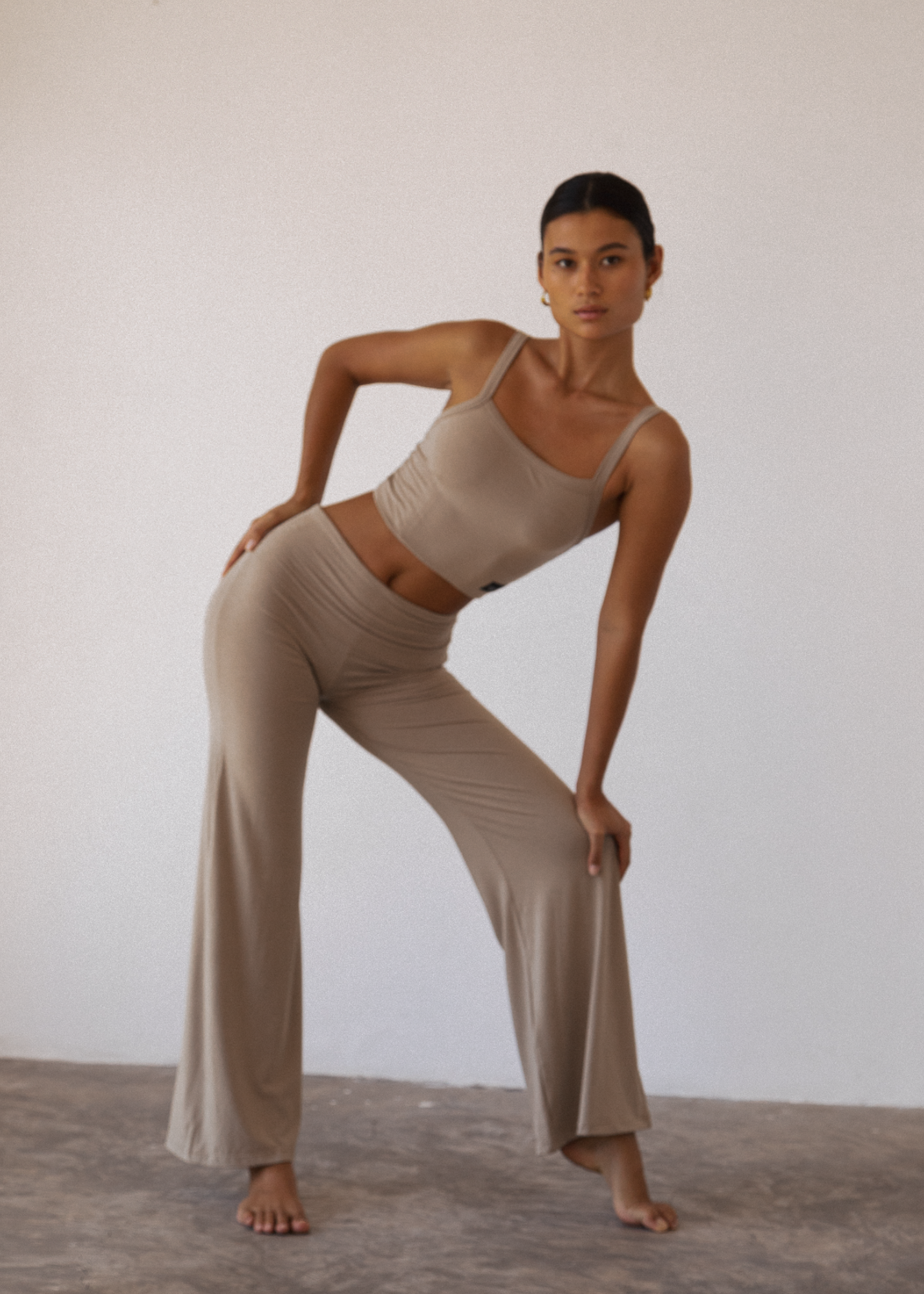 Joy Crop - Taupe - Viscose/Spandex