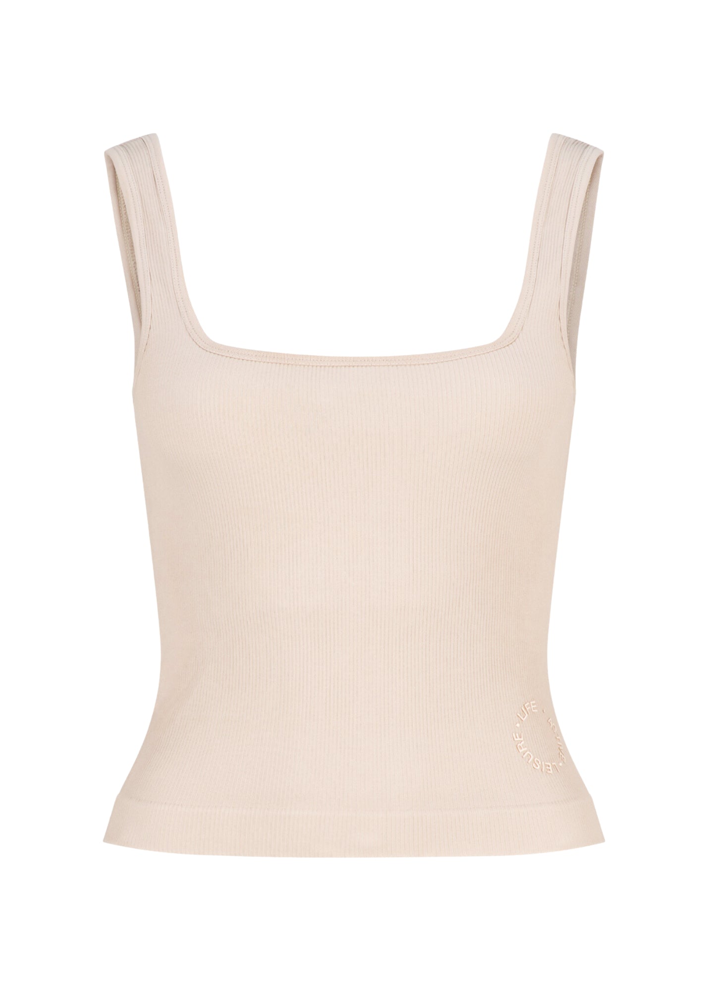 Fine Ribbed Scoop Neck Tank - Chalk