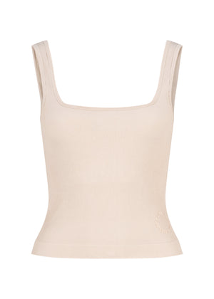 
                  
                    Load image into Gallery viewer, Fine Ribbed Scoop Neck Tank - Chalk
                  
                