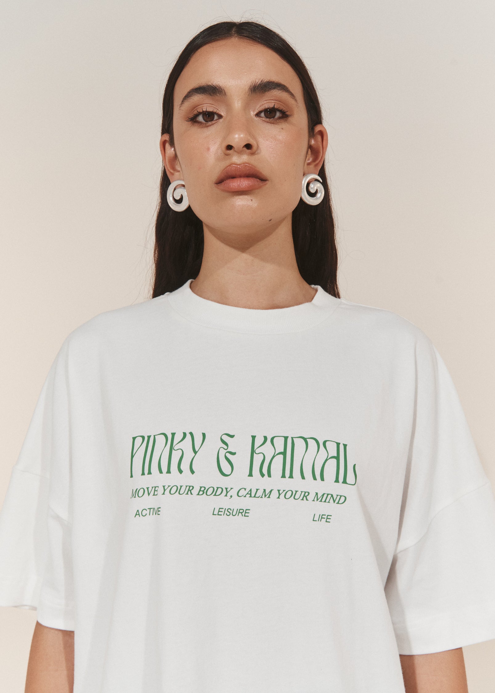 Pinky & Kamal Logo T-Shirt - Green Text