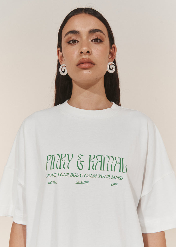 T-Shirts - Pinky & Kamal Logo T-Shirt - Green Text