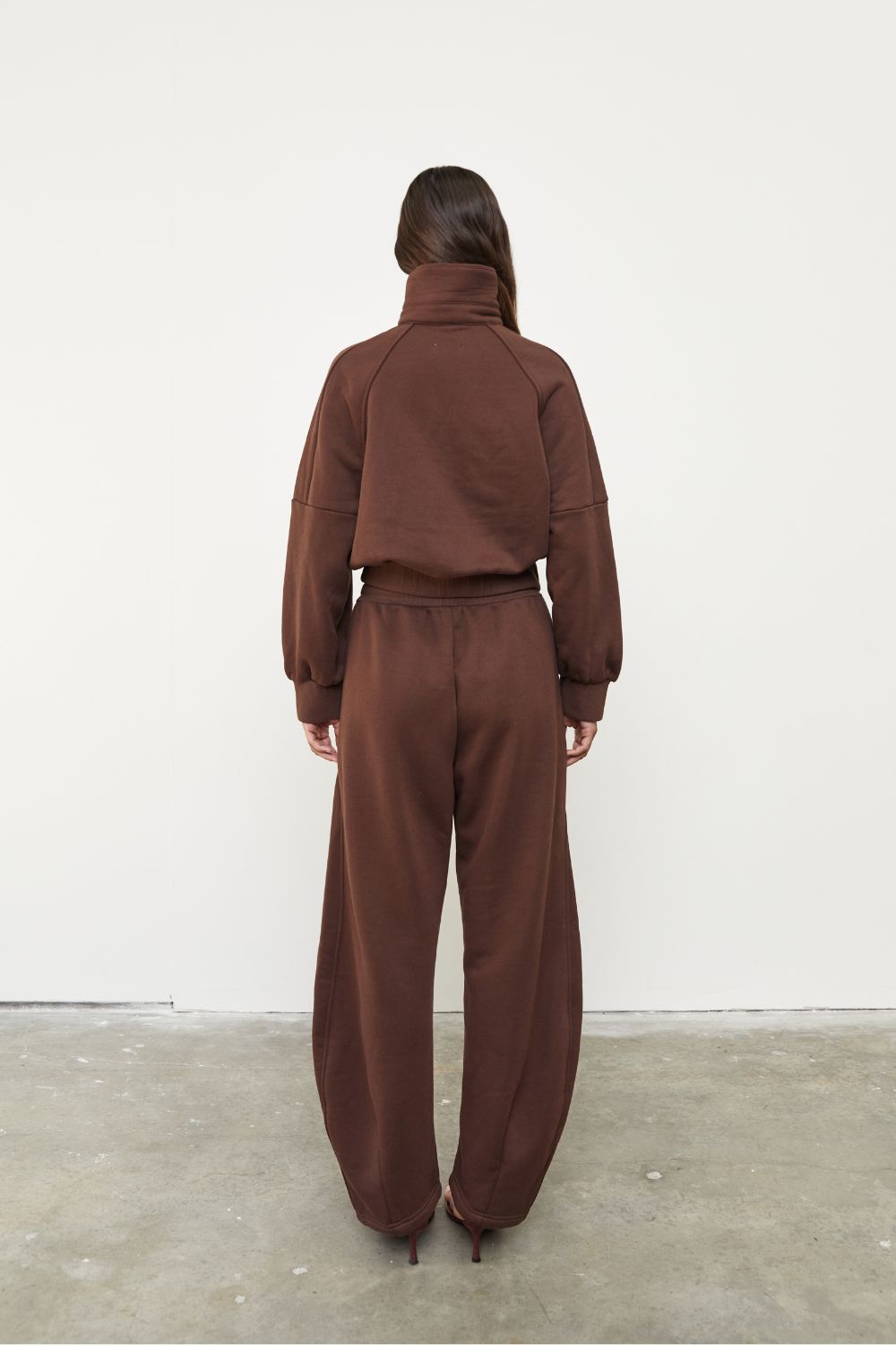 Quarter Zip Fleece Sweater - Dark Chocolate