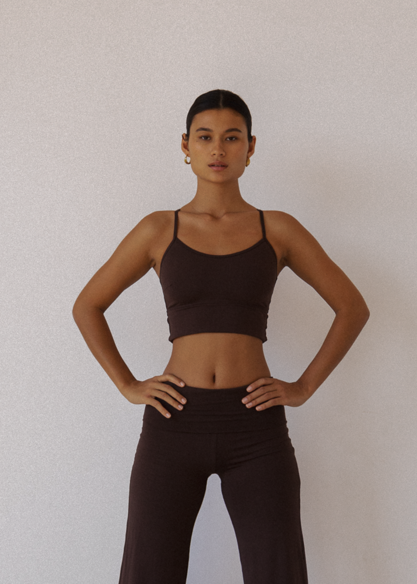 Flow Crop - Dark Brown - Viscose/Spandex