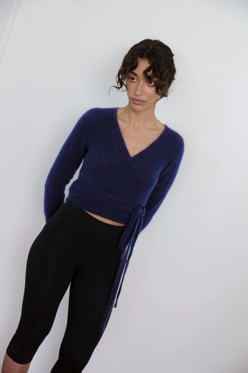 Mohair Wrap Cardigan - Dark Navy