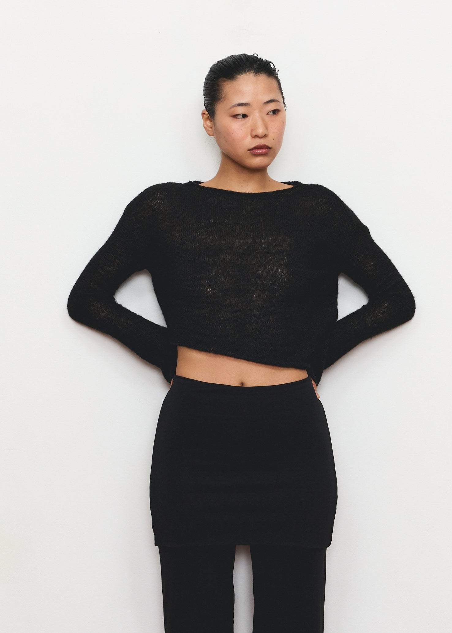 Open Sleeve Knit - Black