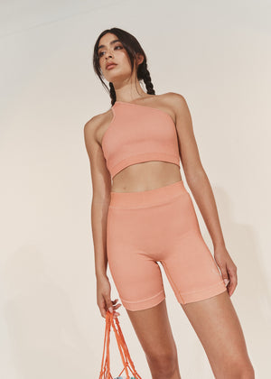 
                  
                    Load image into Gallery viewer, Asymmetric One Shoulder Crop - Italian Clay
                  
                