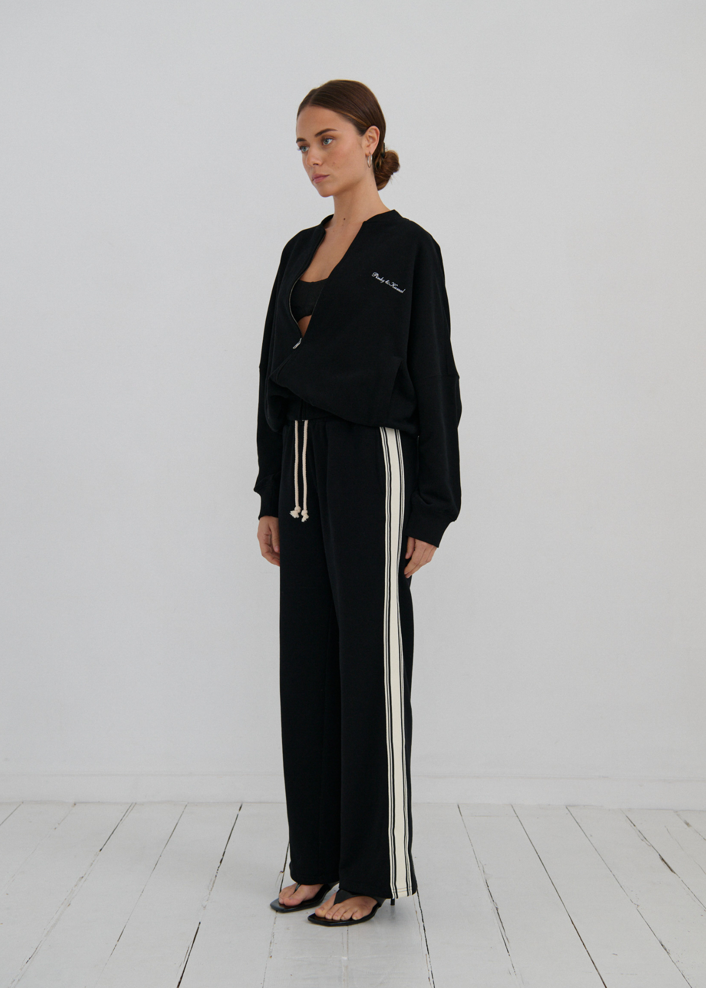 Side Stripe Trackpant - Black