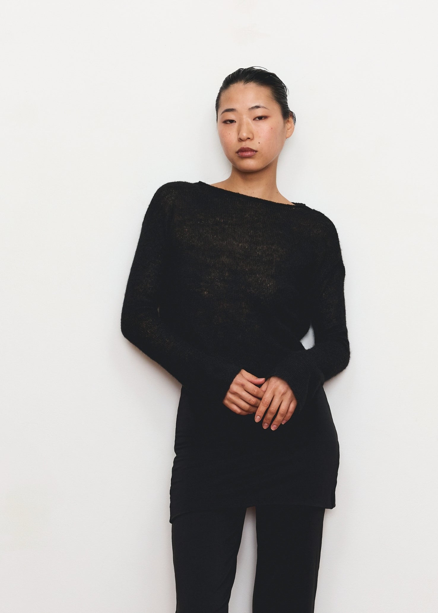 Open Sleeve Knit - Black