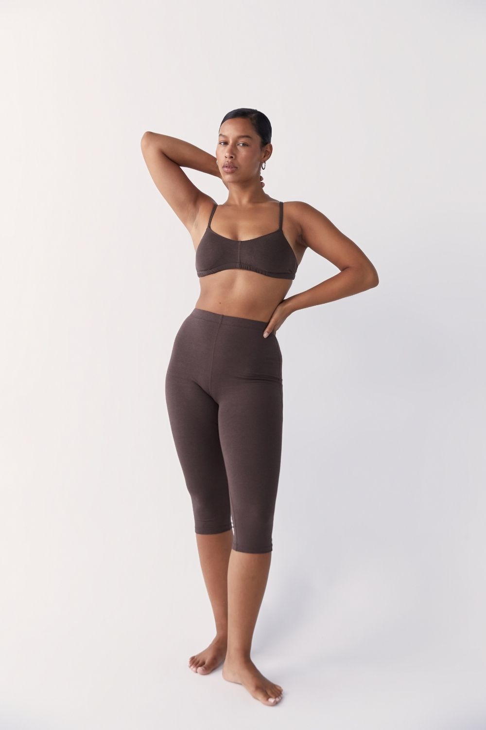Capri Legging - Dark Brown - Organic Cotton/Bamboo