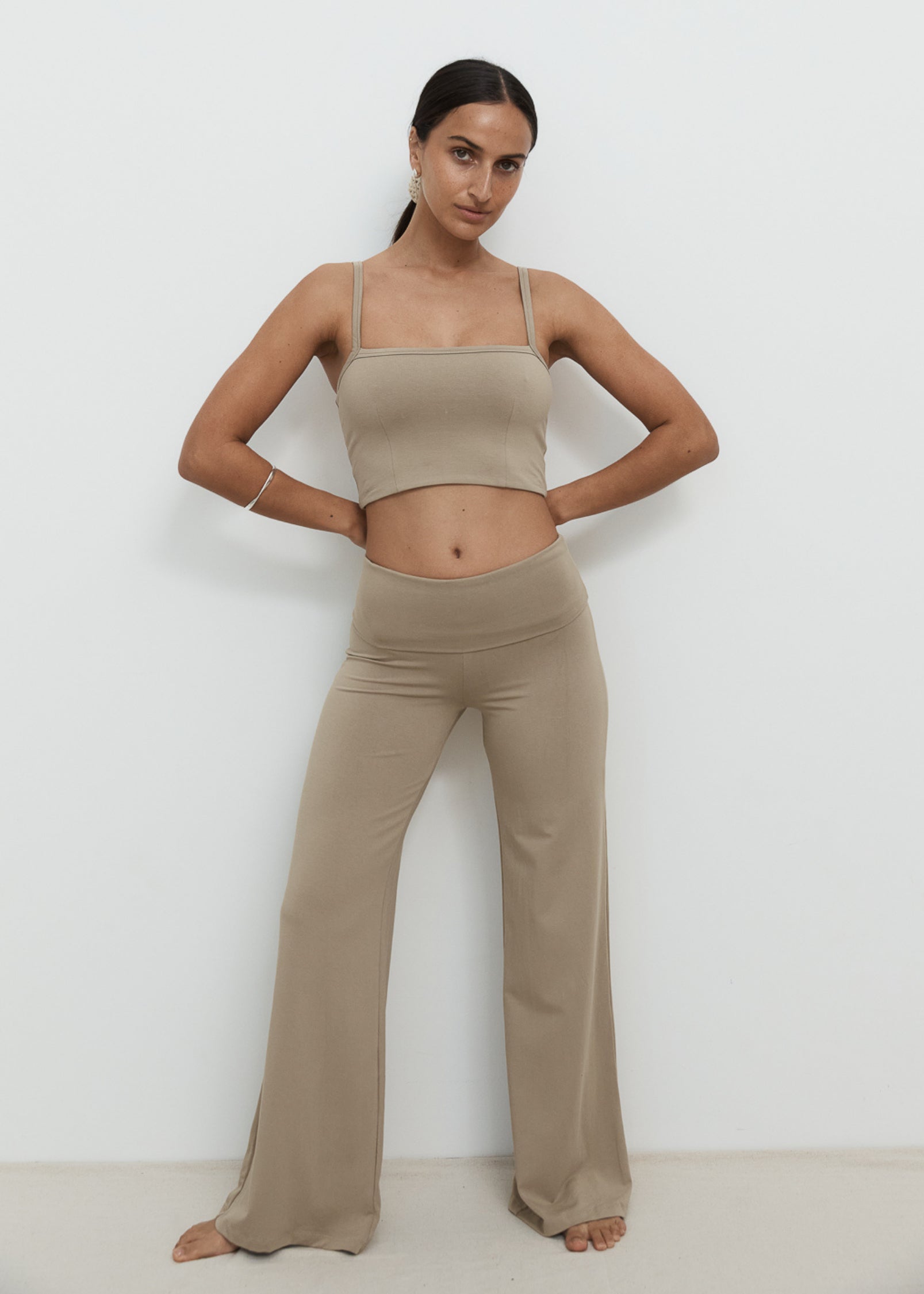 Full Length Yin Flare - Taupe - Organic Cotton/Bamboo