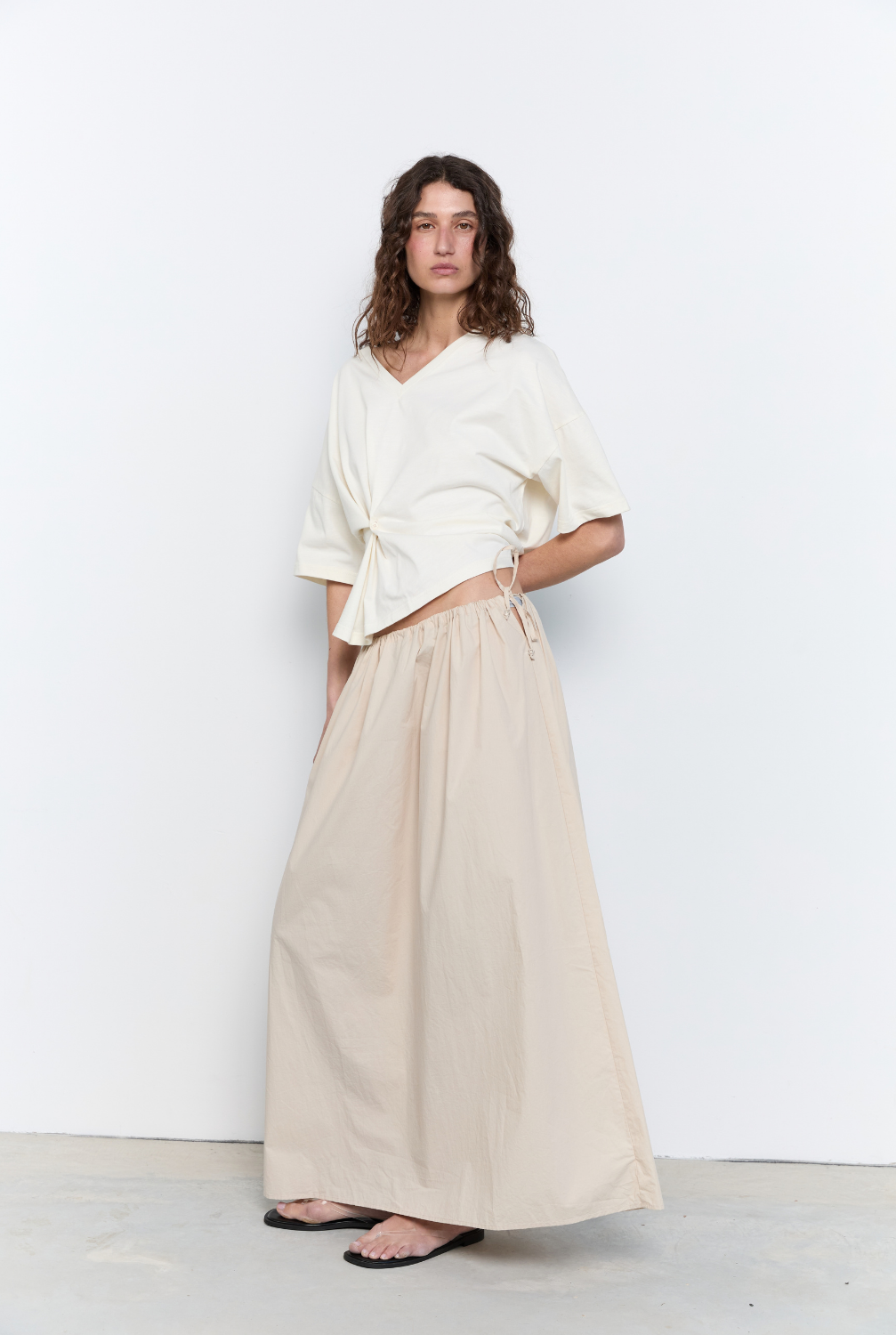 Side Tie Skirt - Birch
