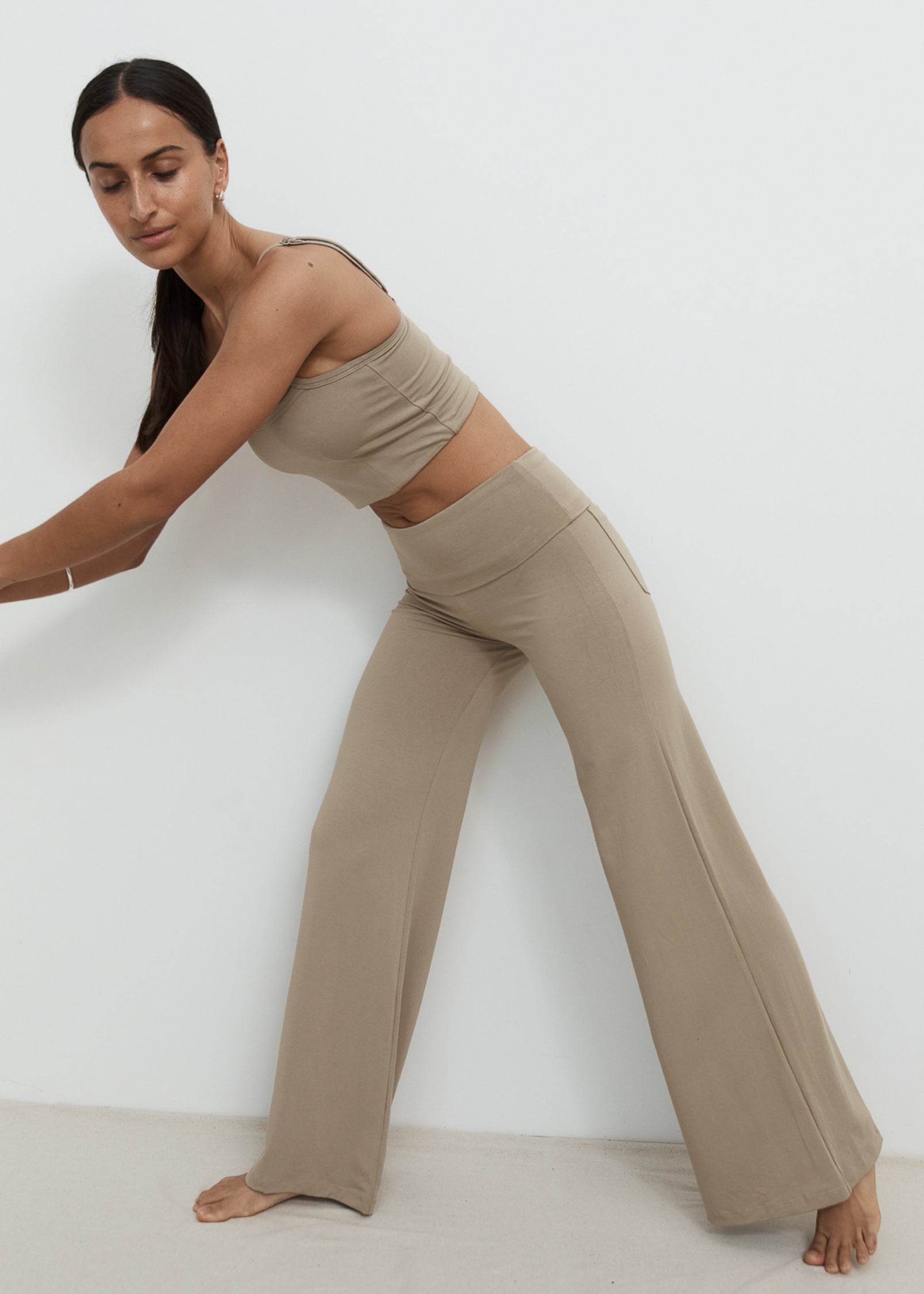 Yoga Pants - Full Length Yin Flare - Taupe