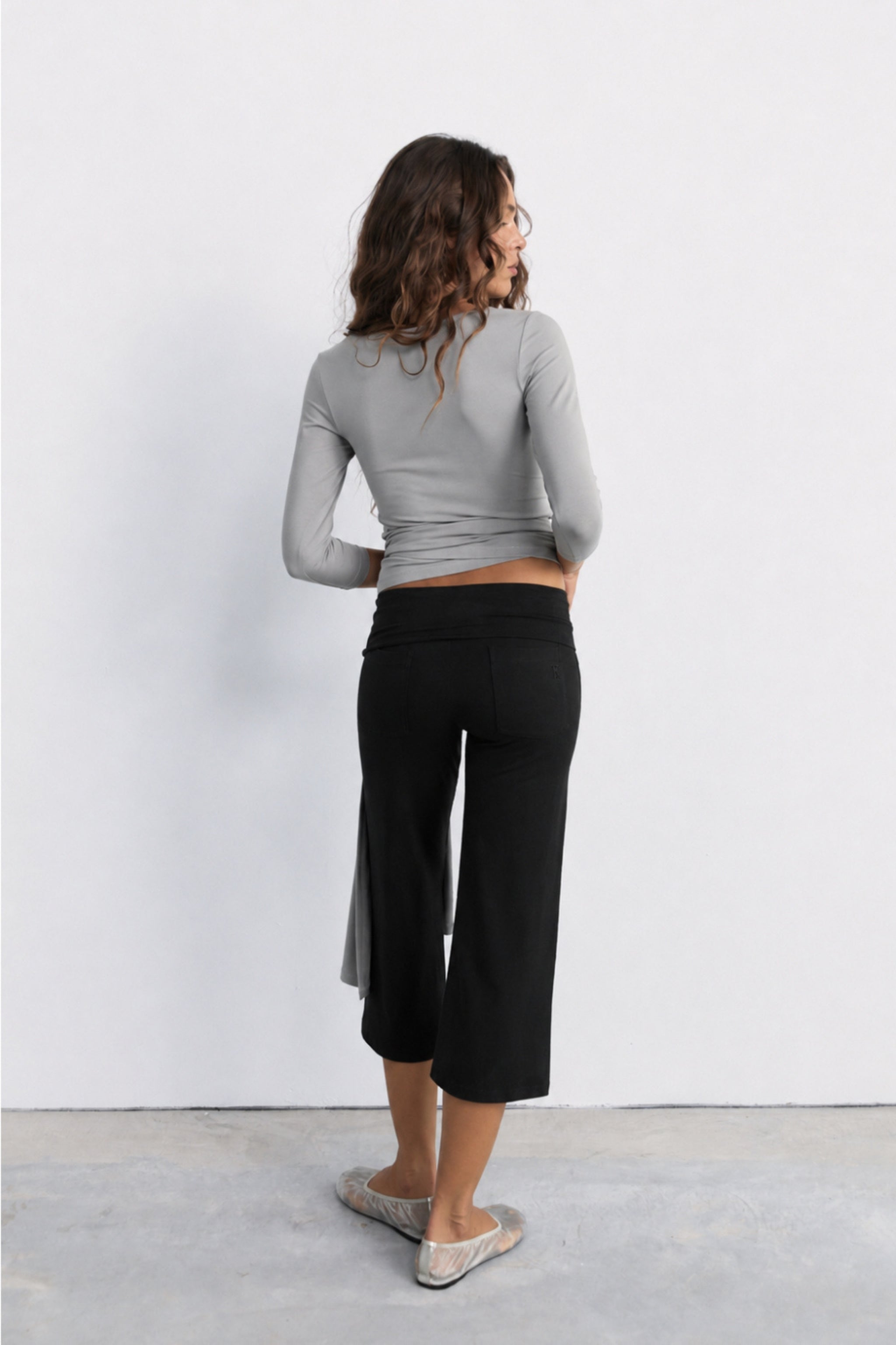 Belted Wrap Around Top - Pebble Grey
