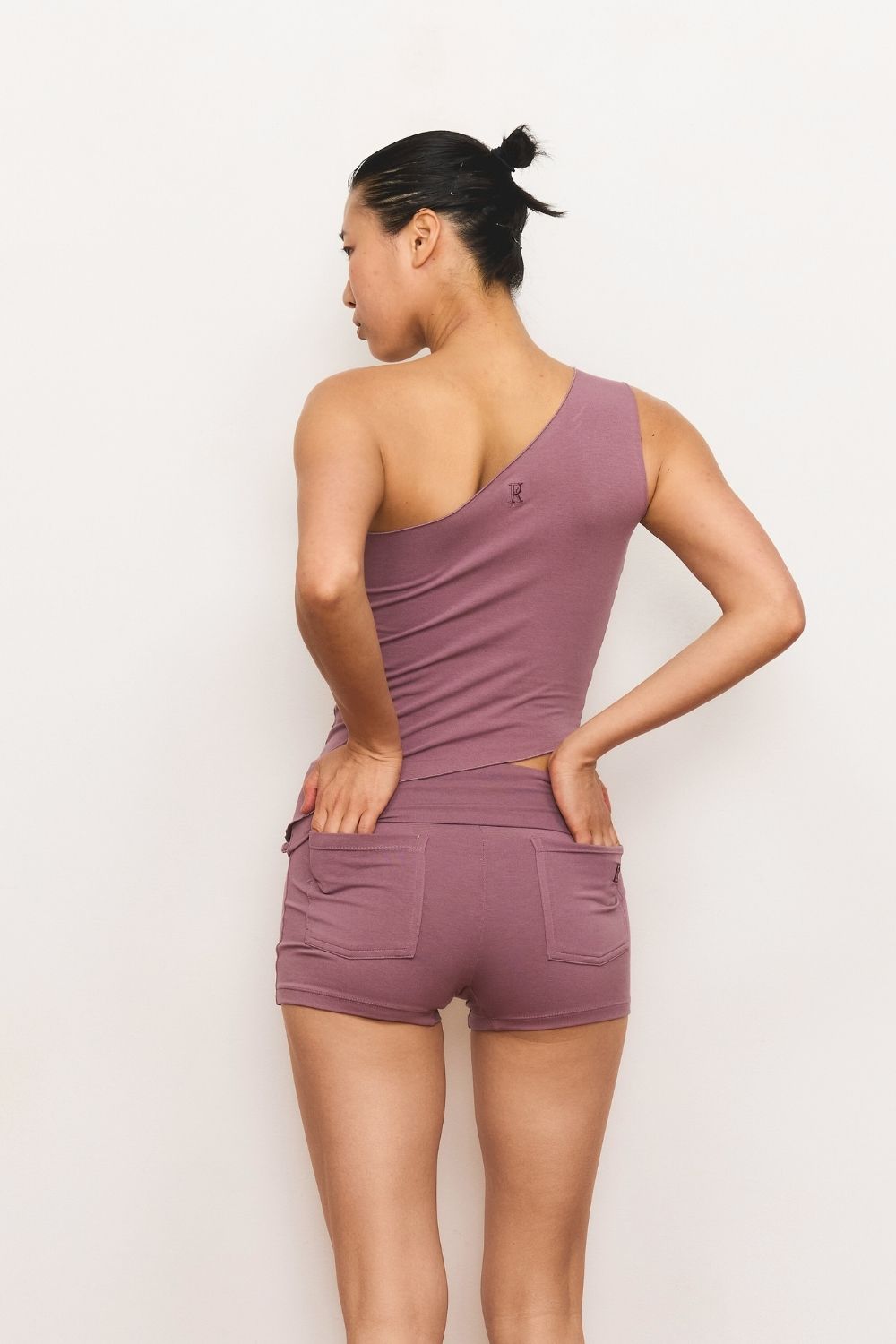 One Shoulder Asym Hem Tank - Mauve