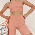 Fine Ribbed Biker Short - Italian Clay
