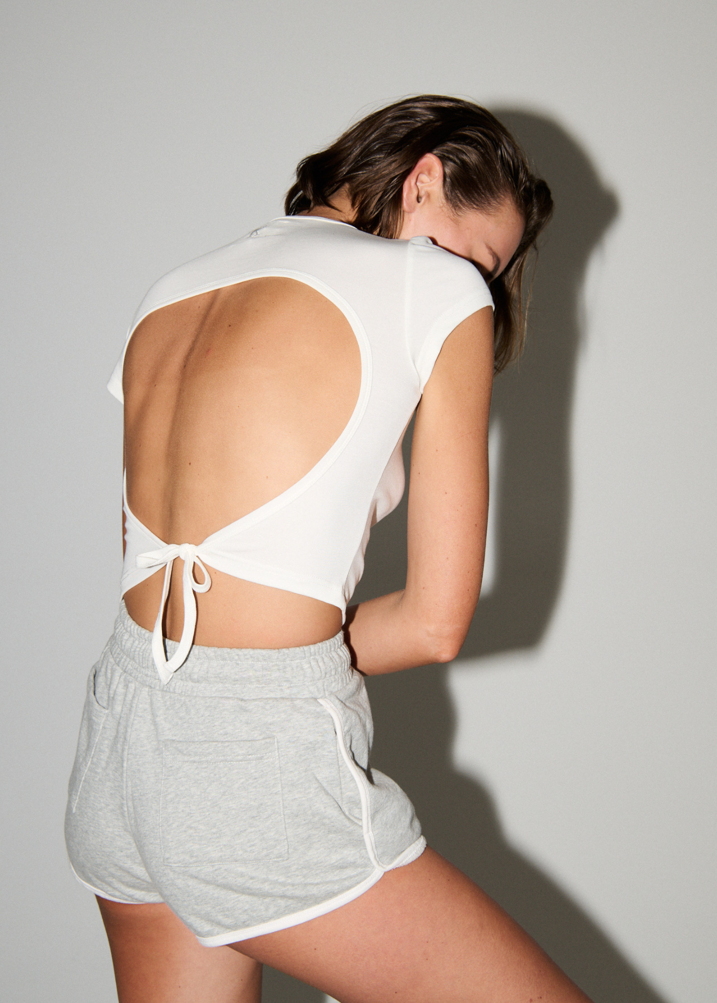 Open Back Tie T-shirt - White