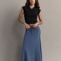Track Skirt - Sky Acid Wash