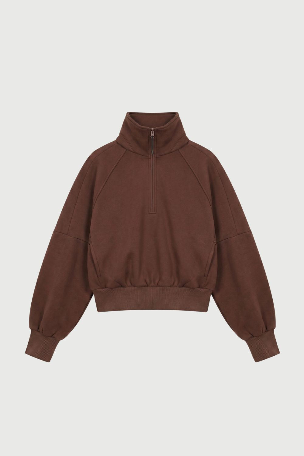 Quarter Zip Fleece Sweater - Dark Chocolate