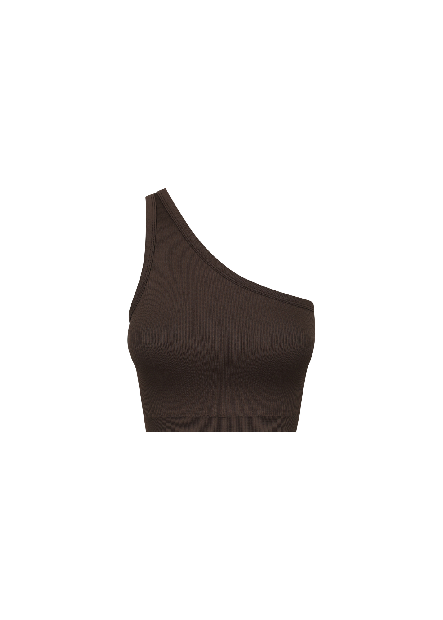One Shoulder Bodice Crop - Java Brown