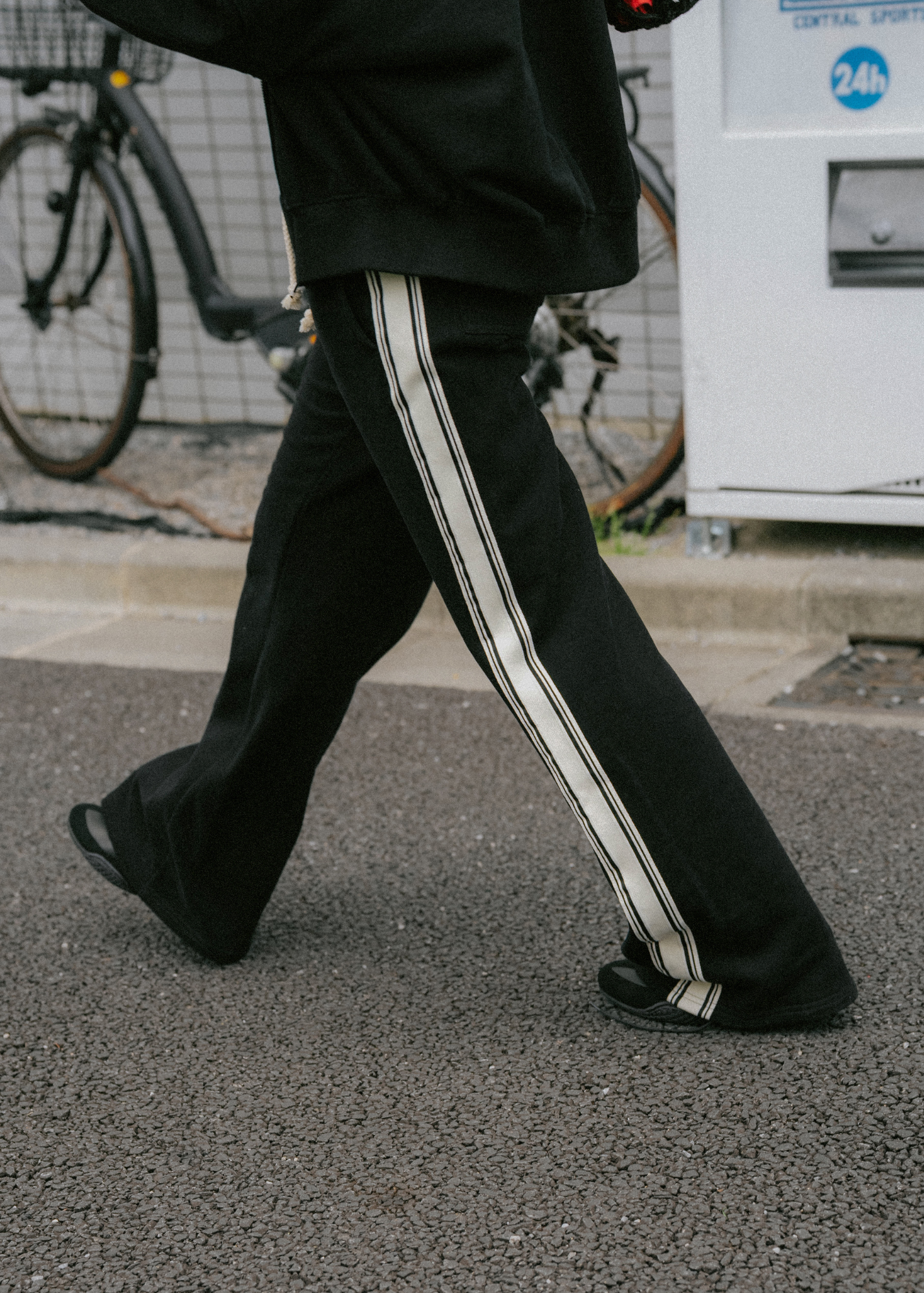 Side Stripe Trackpant - Black