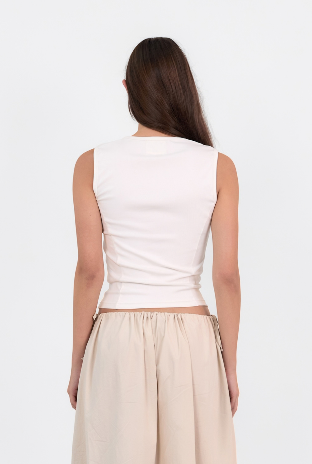 V Neck Tank - White