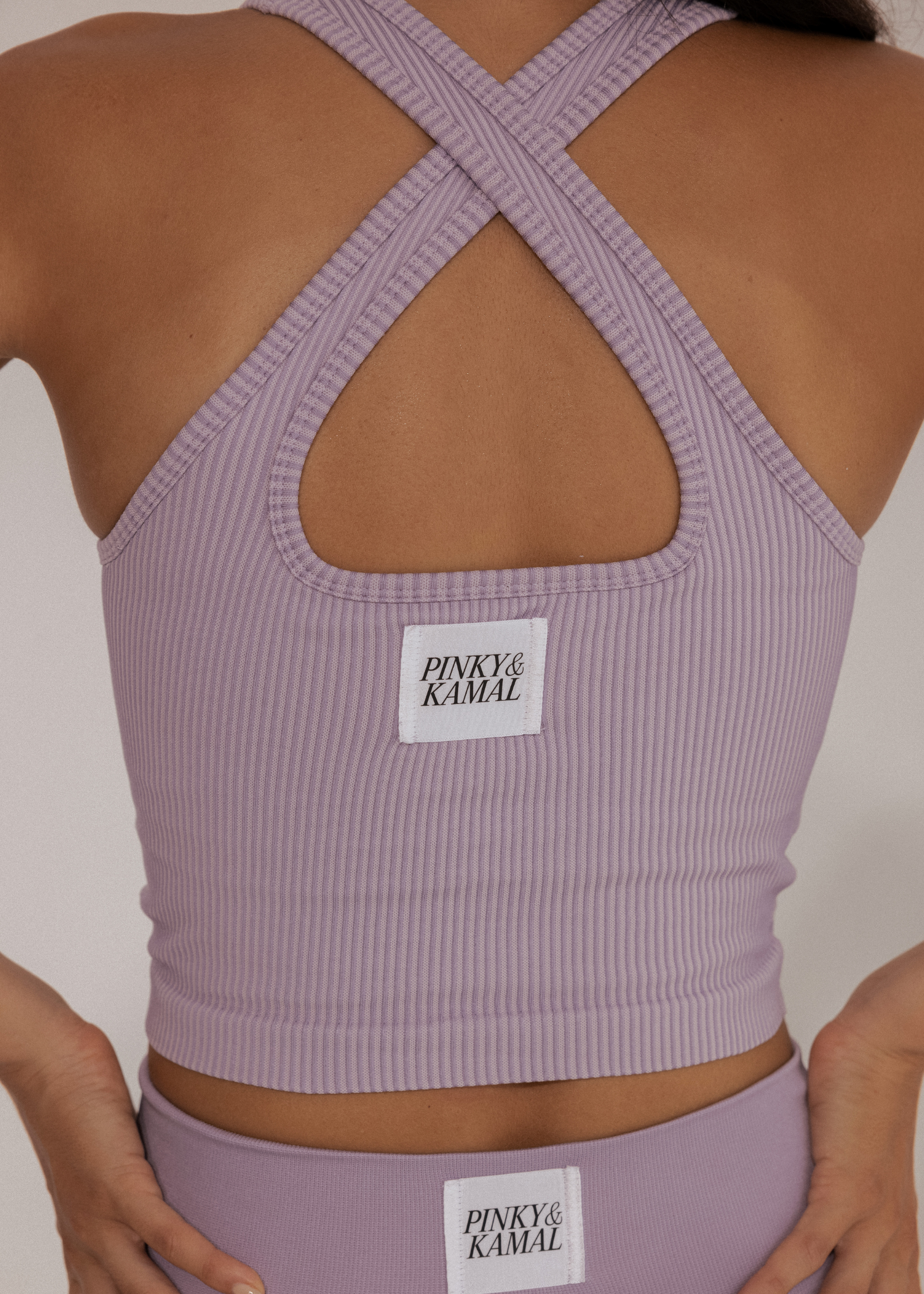 V-Neck Cropped Tank - Lavender