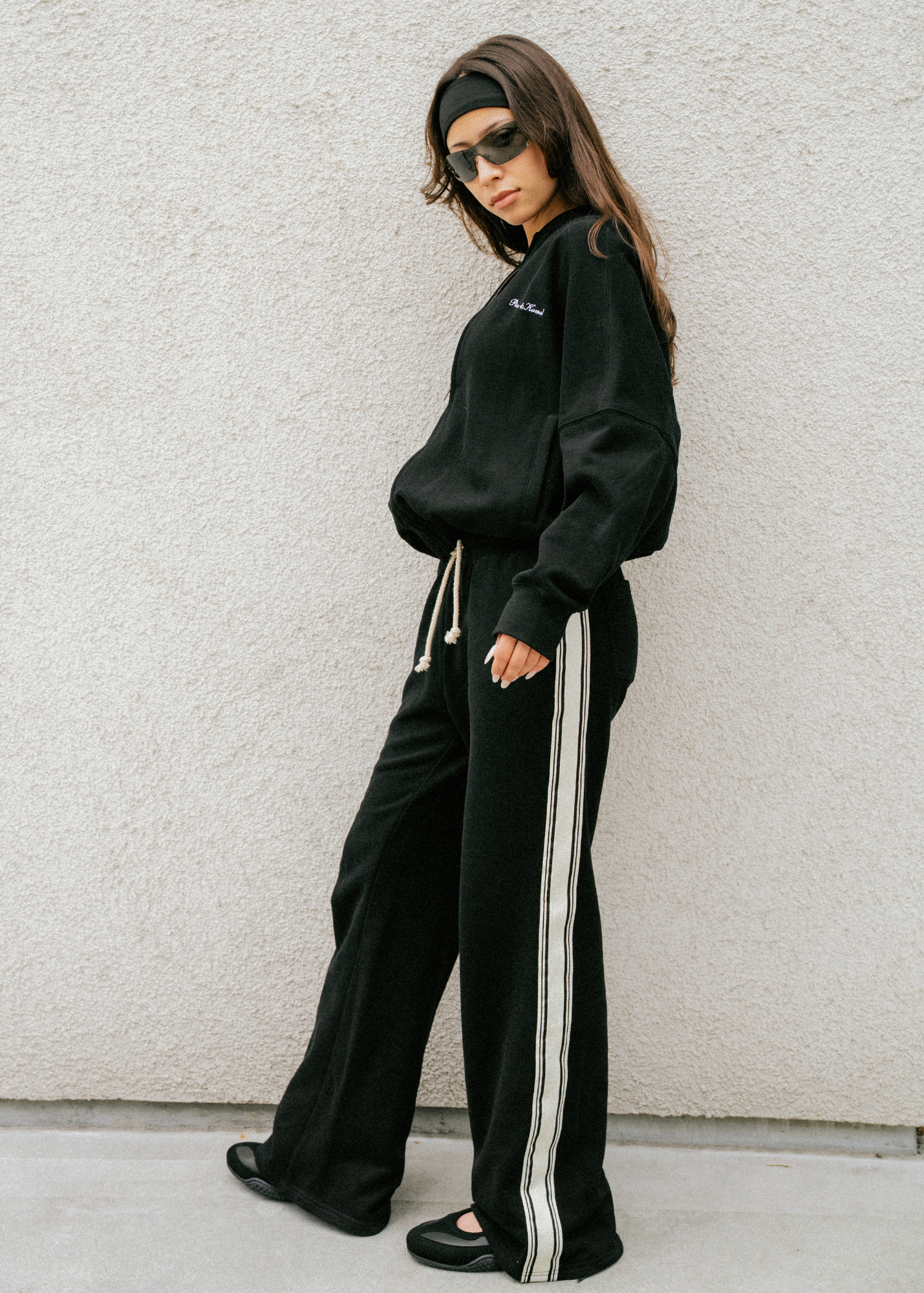 Side Stripe Trackpant - Black