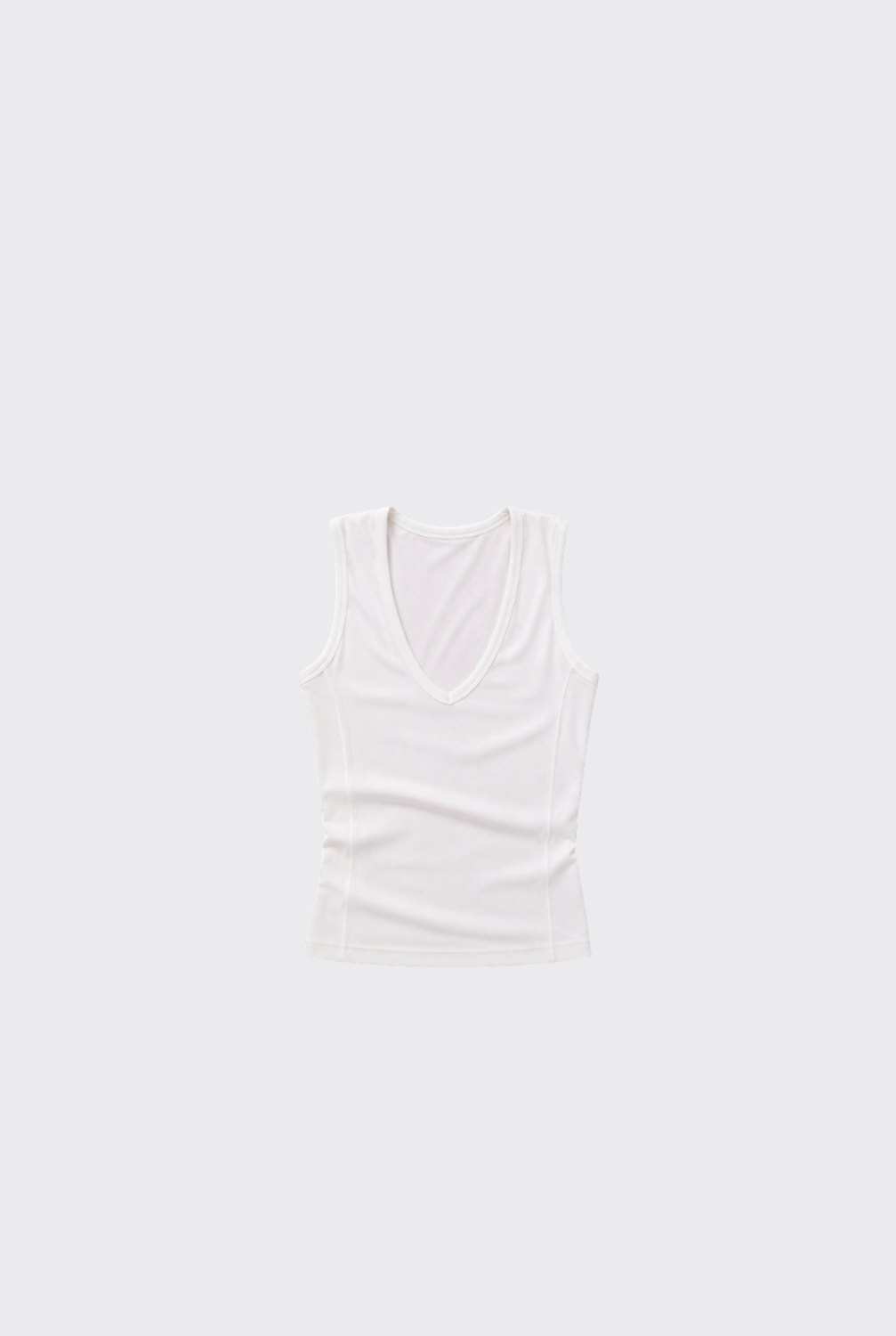 V Neck Tank - White