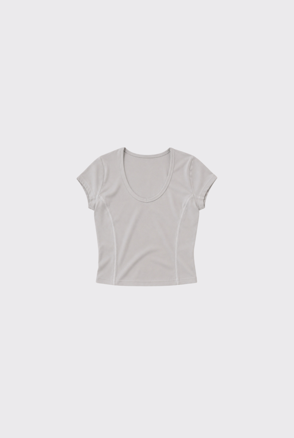 V Neck Tee - Pale Grey