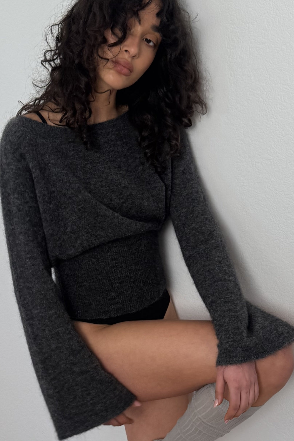 Ribbed Knit - Slate Marle