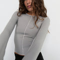 Inside Out Top - Pebble Grey