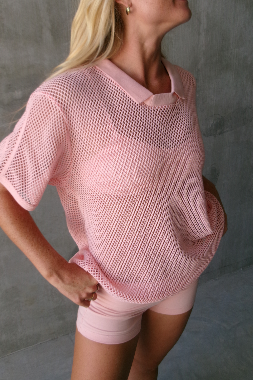 Net Jersey - Powder Pink