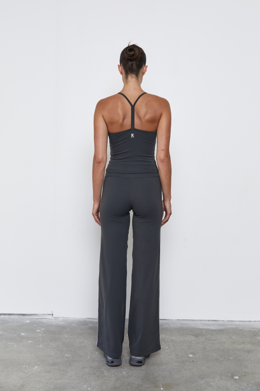 Straight Leg Tie Up Pant - Grey Stripe