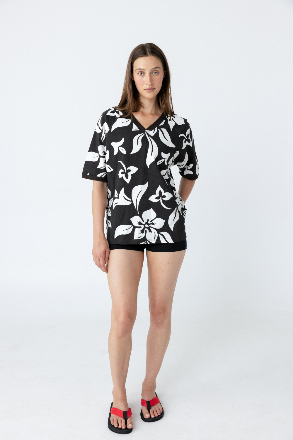 Hawaii Print Jersey - Navy