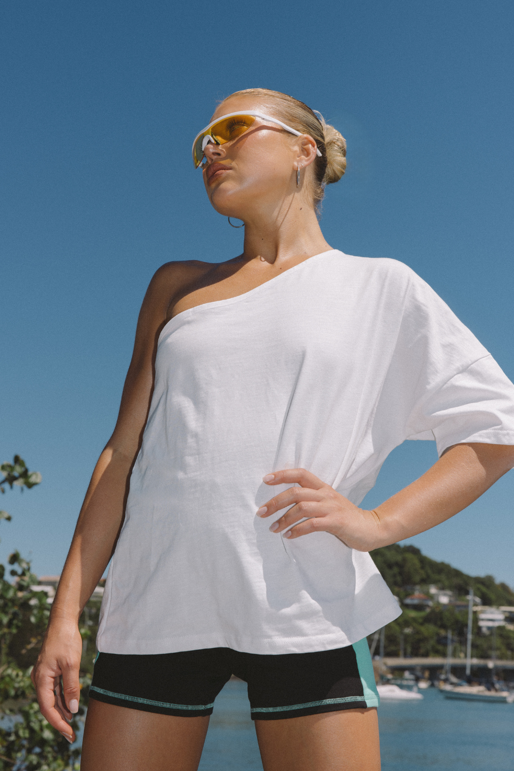 One Shoulder T-Shirt - White