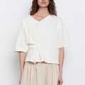 Button Wrap T Shirt - White