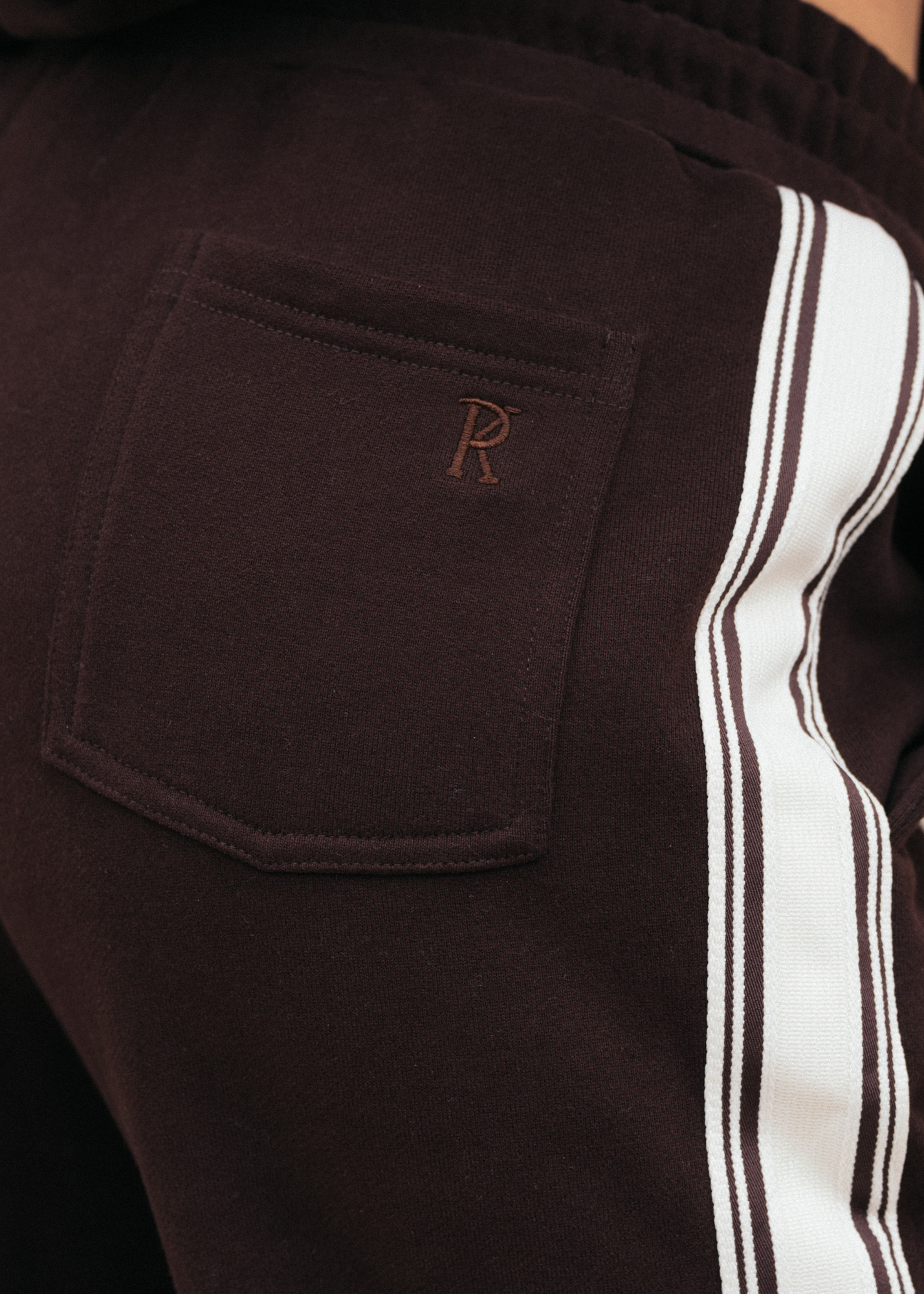 Side Stripe Trackpant - Chocolate Brown