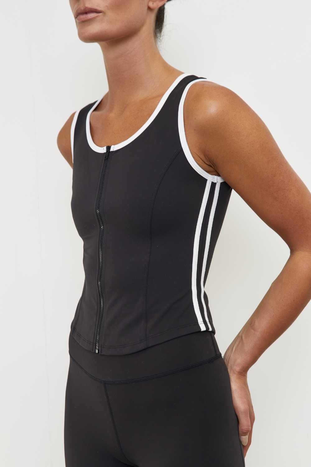 Sport Vest - Black/White Stripe