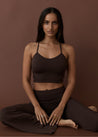 Yoga Tops - Flow Crop - Dark Brown