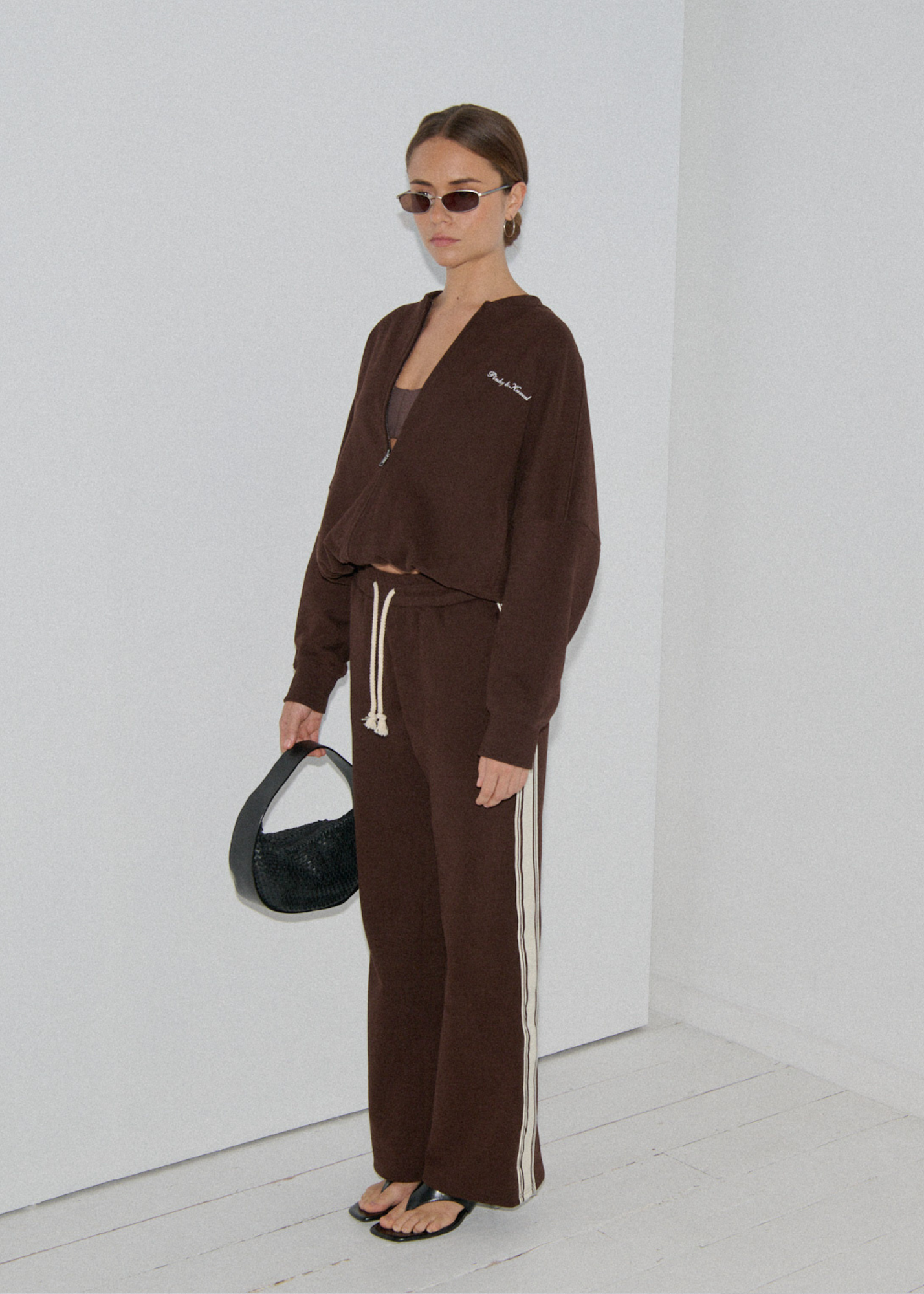 Side Stripe Trackpant - Chocolate Brown