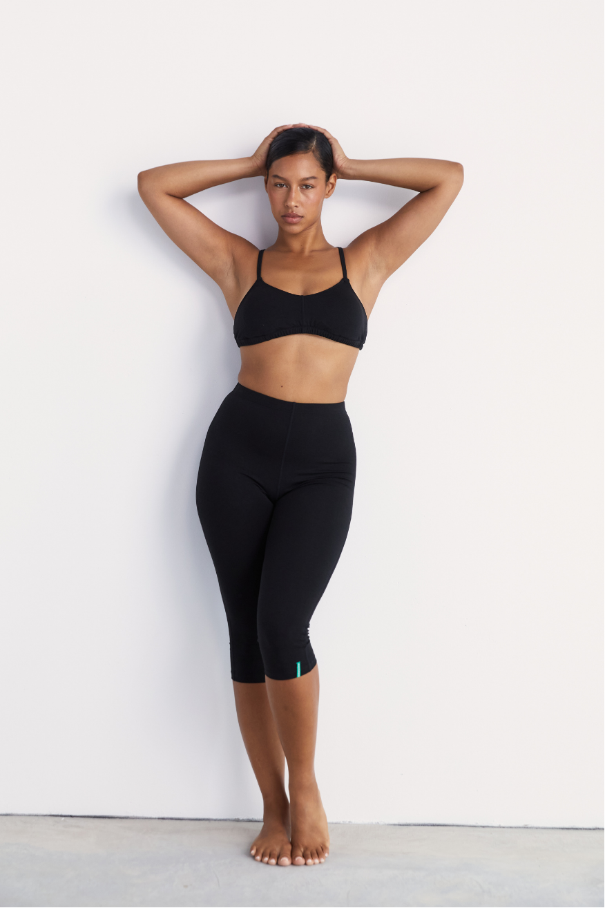 Capri Legging - Black - Organic Cotton/Bamboo