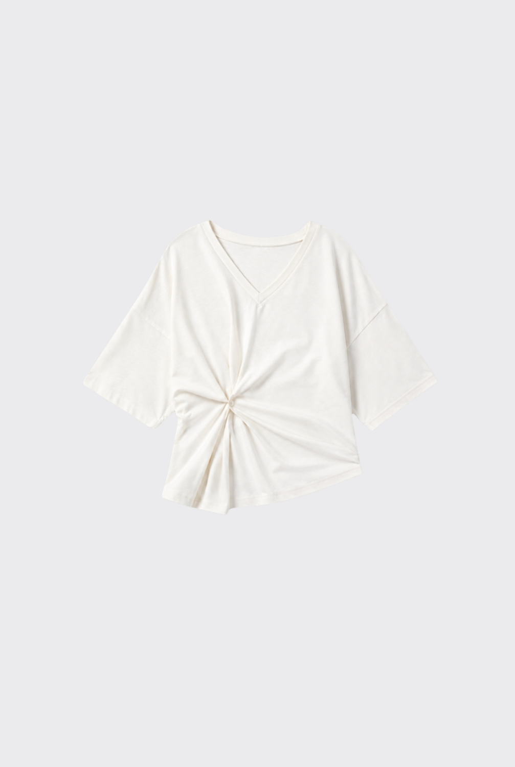 Button Wrap T Shirt - White