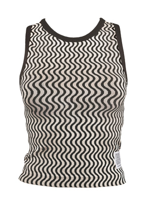 
                  
                    Load image into Gallery viewer, Wavy Lines Tank - Black/Beige
                  
                