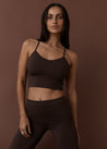 Yoga Tops - Flow Crop - Dark Brown