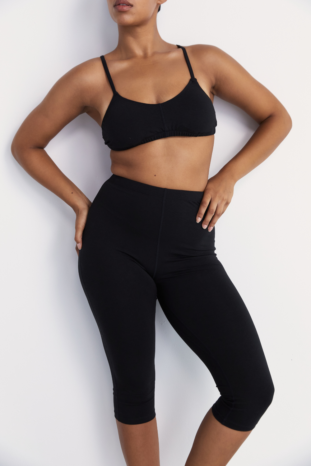 Capri Legging - Black - Organic Cotton/Bamboo
