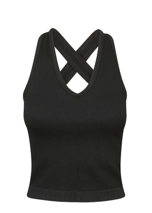 
                  
                    Load image into Gallery viewer, Active Tanks - V-Neck Tank Top - Black Rib
                  
                